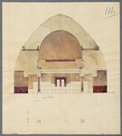 Ontwerptekening van de architect - de wand met de gaanderij
              <br/>
              Beeldbank Stadsarchief, ca 1924